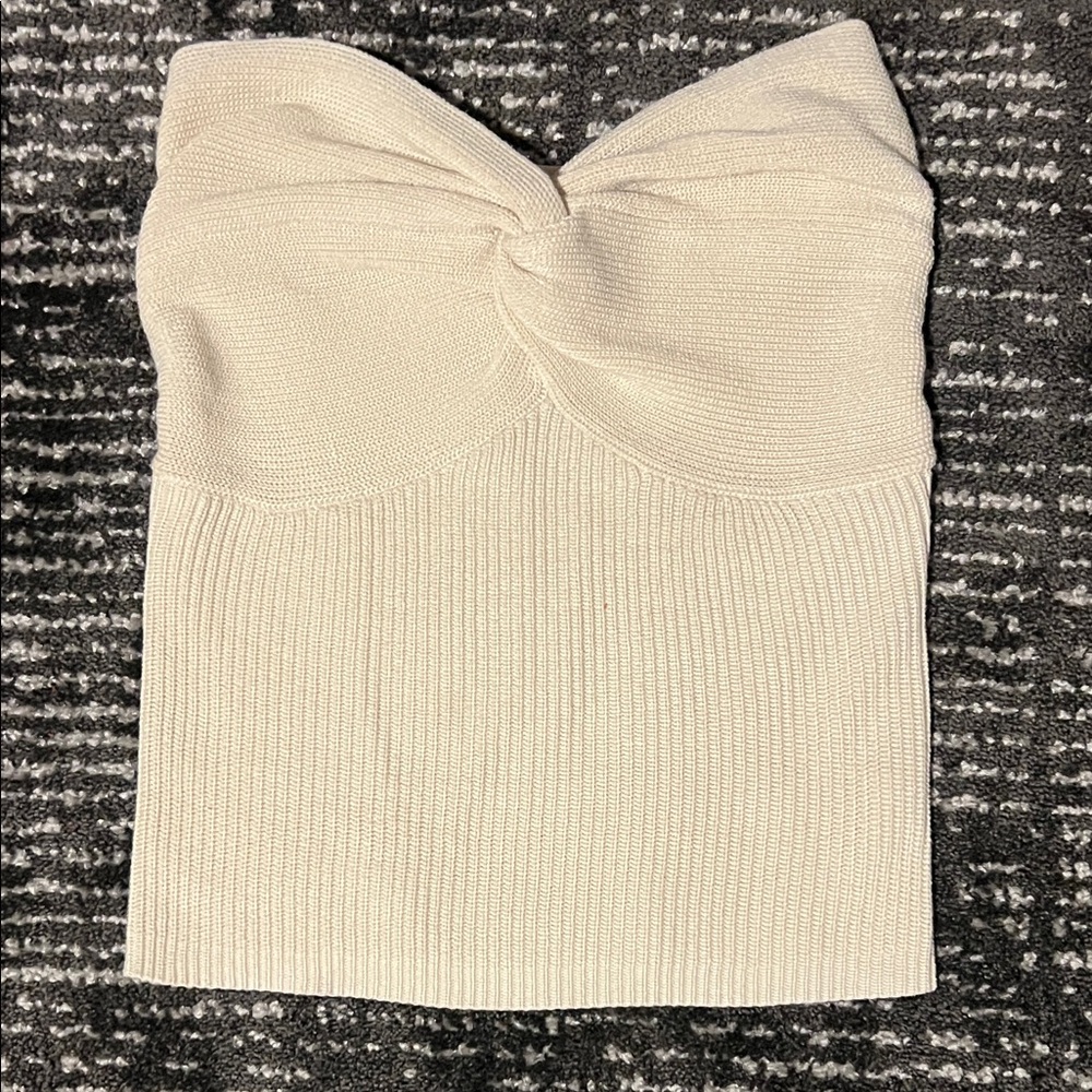 Cream Knitted Tube Top